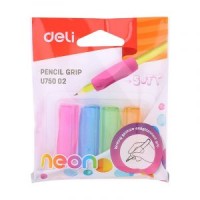 Грип за молив Deli Neon EU75002, 4 бр. в опаковка, неонови цветове