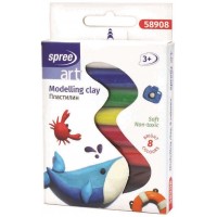 Пластилин Spree, 8 цвята, 120 грама