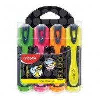 Комплект текст маркери Maped fluo peps,  4 цвята
