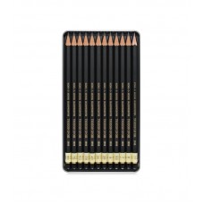Моливи DISON super 2H-8B, 12 броя в метална кутия