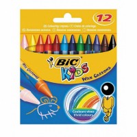 Пастели восъчни BIC Kids Wax, 12 цвята