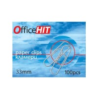 Кламери Office Hit 33 мм, 100 броя