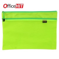 Папка с цип Office Hit, плат, НЕОНОВИ ЦВЕТОВЕ, допълнителен джоб, 