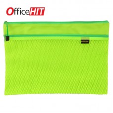 Папка с цип Office Hit, плат, НЕОНОВИ ЦВЕТОВЕ, допълнителен джоб, 