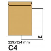 Пощенски плик C4 229 х 324 мм, КАФЯВ, самозалепващ