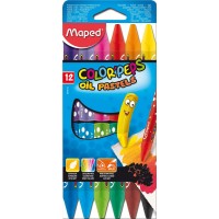 Пастели маслени Maped Color Peps, 12 цвята