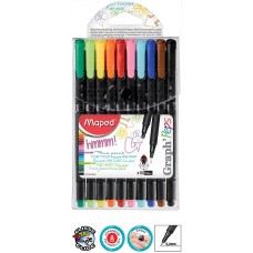 Тънкописец MAPED Graph Peps, комплект 10 цвята